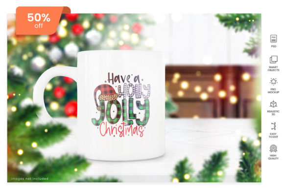 11oz Christmas Coffee Cup Mockup for Branding and Marketing