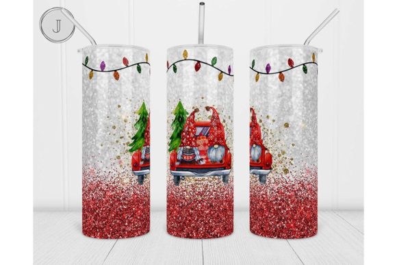 20oz Christmas Tumbler Gnome Truck Wrap for Crafts
