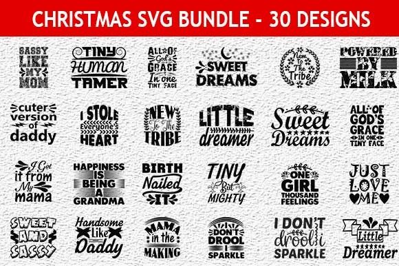 Christmas 30 Quotes Designs Bundle for Crafts