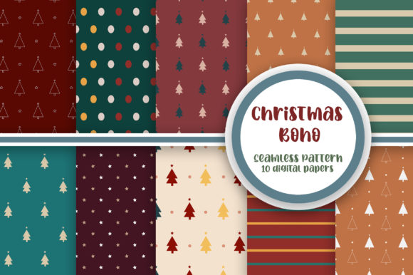 Christmas Boho Seamless Pattern for Digital Product Creators
