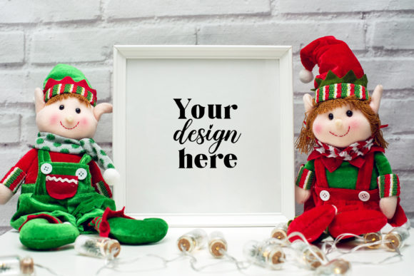 Christmas Frame Mockup. Elf Mockup 1 for Local Business Branding