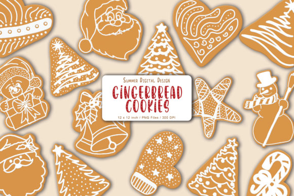 Christmas Gingerbread Cookies Clipart 2 for Crafts and Web Design