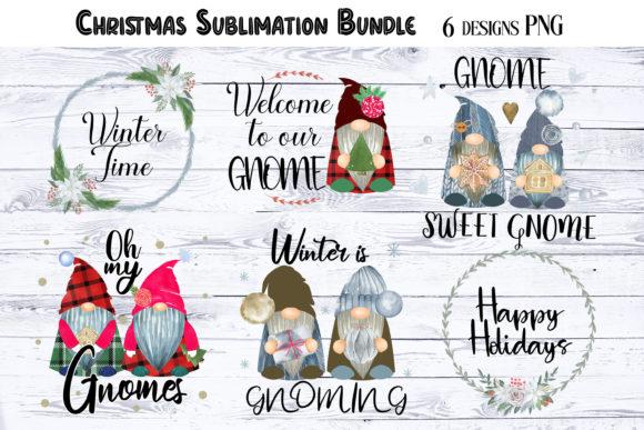 Christmas Gnome Sublimation Design PNG for Crafts