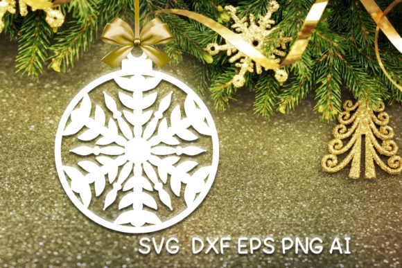 Christmas Ornament Ball Snowflake V24 for Crafts