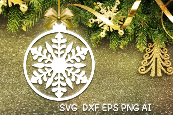 Christmas Ornament Ball Snowflake V25 for Crafts