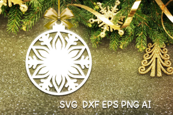 Christmas Ornament Ball Snowflake V29 for Crafts