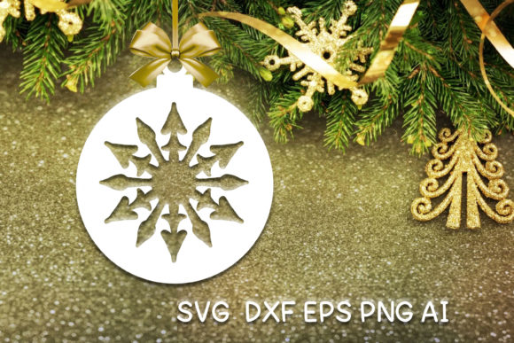 Christmas Ornament Ball Snowflake V30 for Crafts