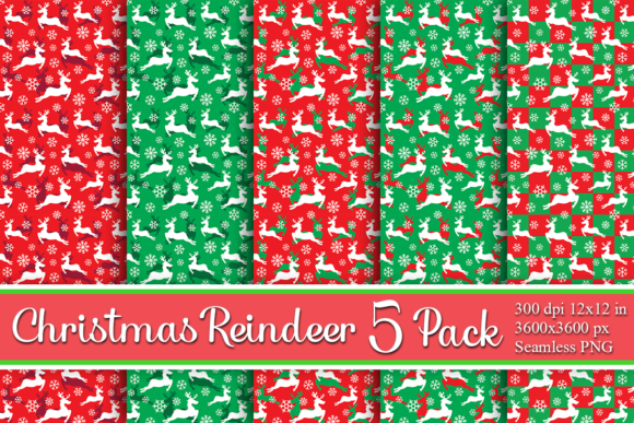 Christmas Reindeer Rudolph Paper Pattern Textures