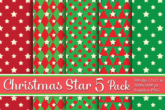 Christmas Stars Xmas Digital Pattern for Branding and Packaging