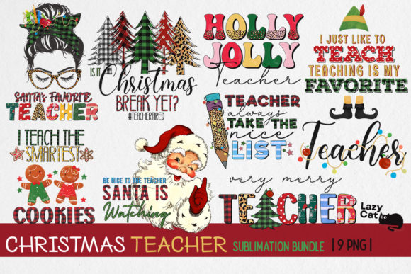 Christmas Teacher Sublimation Bundle for Crafts