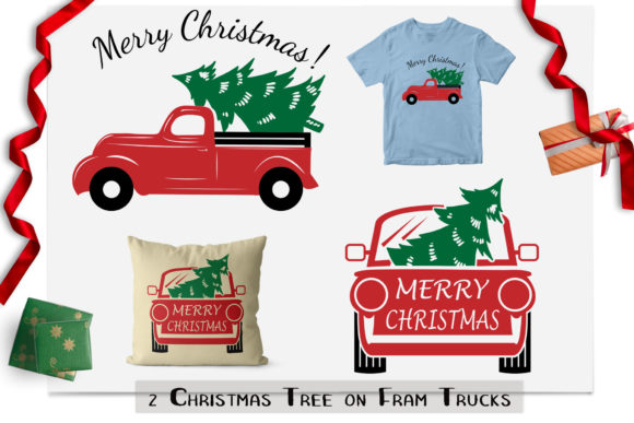 Christmas Tree on Farm Truck for Crafts