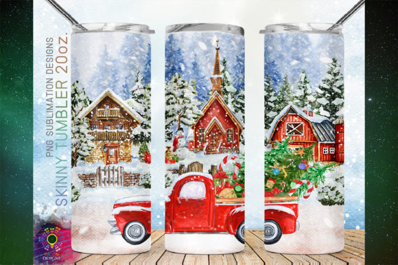 Christmas Vintage Red Truck 20oz Tumbler for Crafts