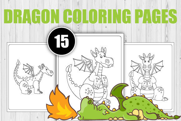 Dragon Coloring Book Pages for Kids V-02 - A Versatile Asset for Creative Sellers