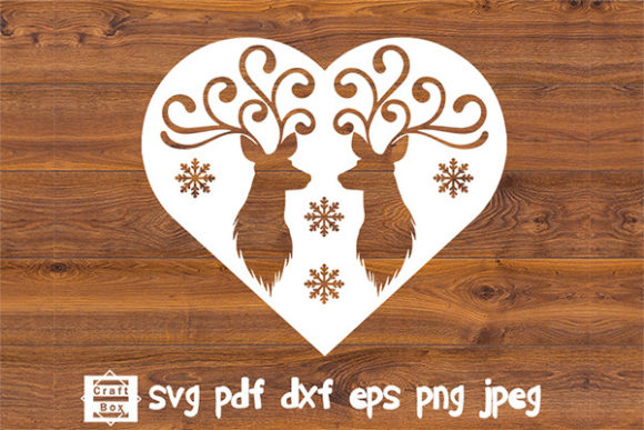 Heart with Deer Svg for Embroidery Projects