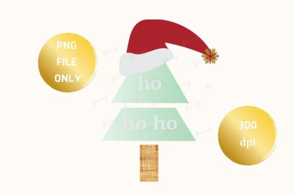 HoHoHo Christmas Tree Sublimation PNG for Print Templates