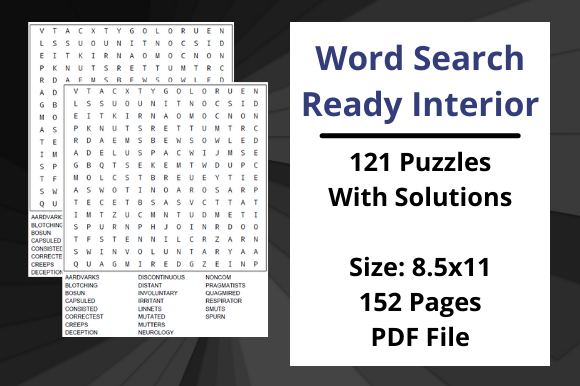 KDP Word Search Puzzles Activity Book for Kdp Interiors