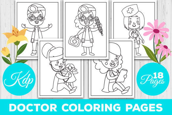 Kids Doctor Coloring Book Pages for Kids - Creative Design for Branding