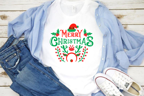 Merry Christmas Colorful T-Shirt Design Print Templates