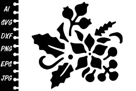 Stencil Christmas Floral for Crafts
